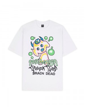 White Brain Dead X Mura Masa Demon Time T-Shirt | USA QPBO65093