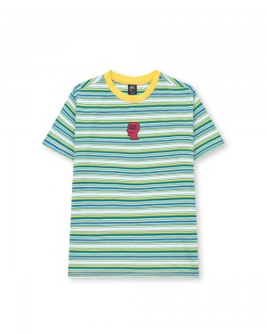 Yellow Brain Dead Striped Baby T-Shirt | USA STJZ38915