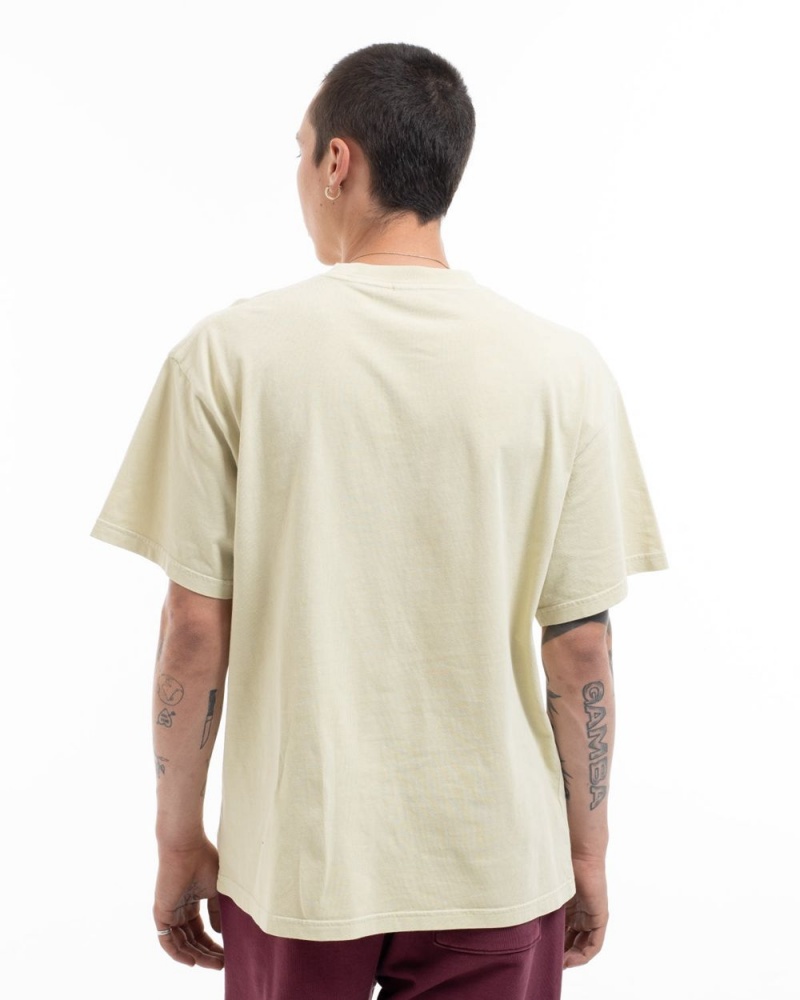 Beige Brain Dead Artificial Life T-Shirt | USA DQEK97125