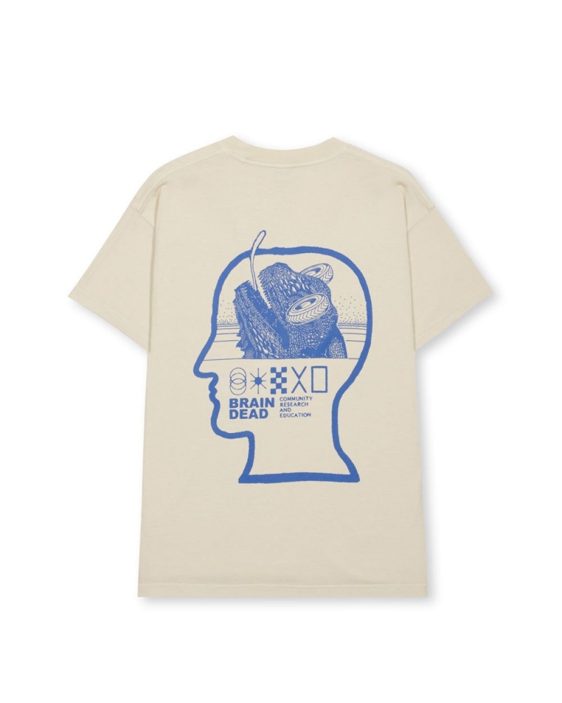 Beige Brain Dead Community, Research, Education T-Shirt | USA YBSF16097