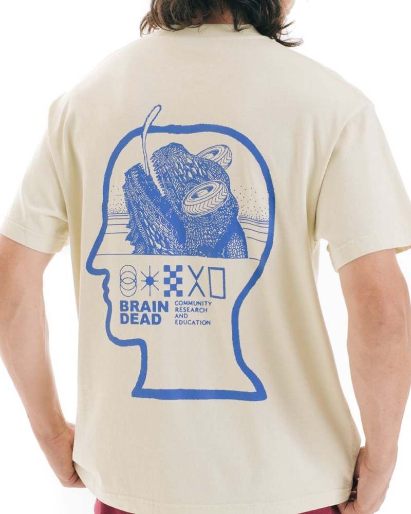 Beige Brain Dead Community, Research, Education T-Shirt | USA YBSF16097