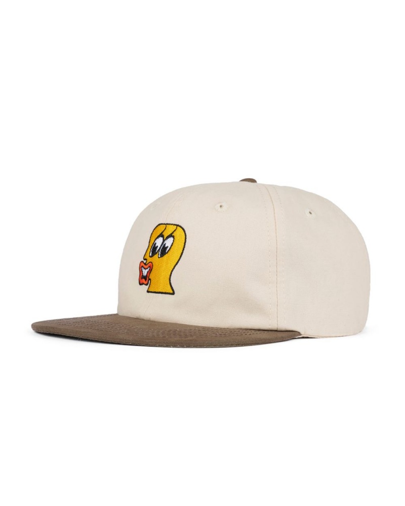 Beige Brain Dead Duck Face 6 Panel Hat | USA ZBKP24697