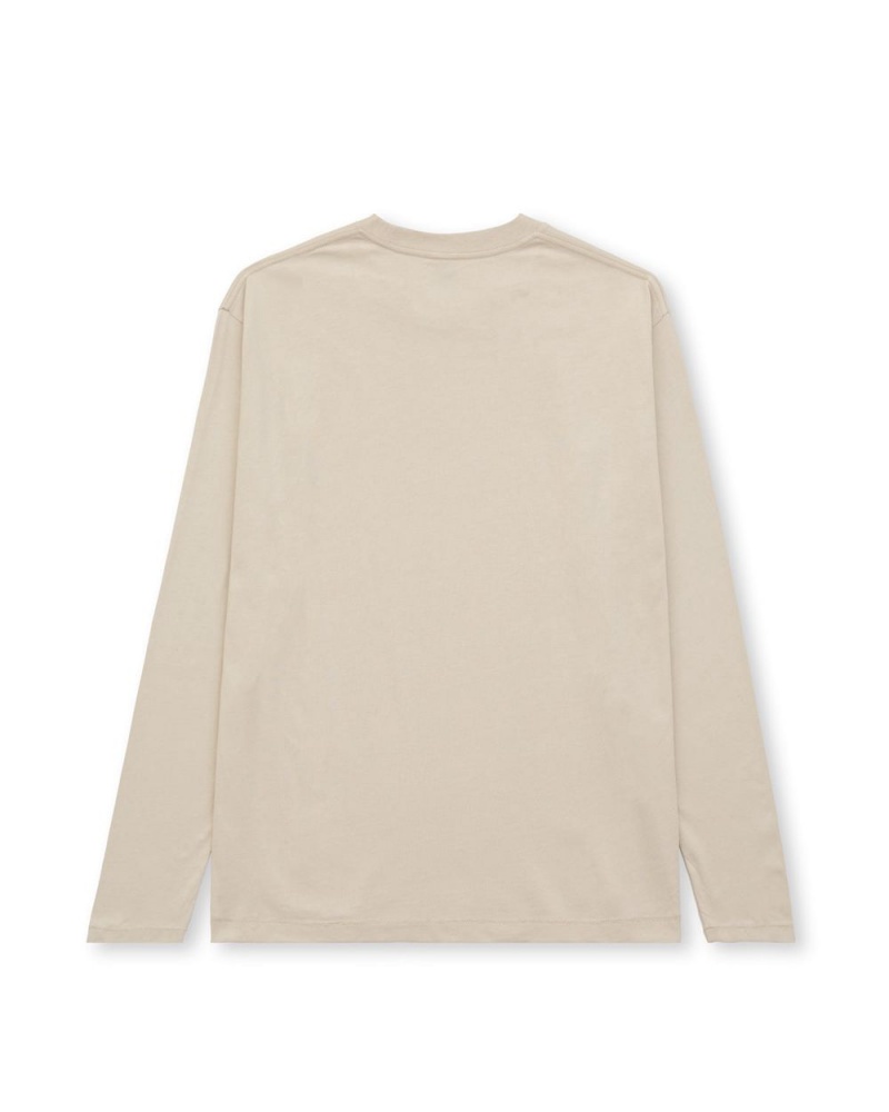 Beige Brain Dead Easy Long Sleeve T-Shirt | USA DZCU05179