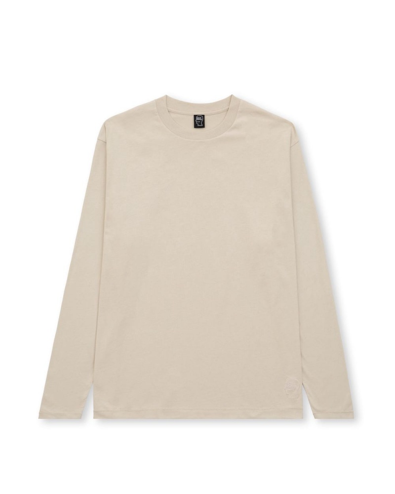 Beige Brain Dead Easy Long Sleeve T-Shirt | USA DZCU05179