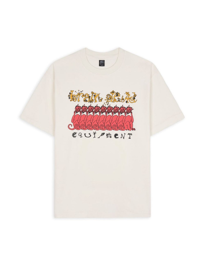 Beige Brain Dead Equipment Devils T-Shirt | USA FPSJ83265