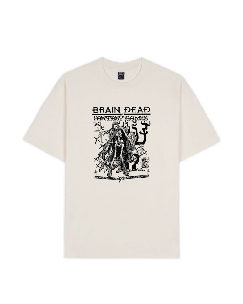 Beige Brain Dead Fantasy Games T-Shirt | USA NOQE18629