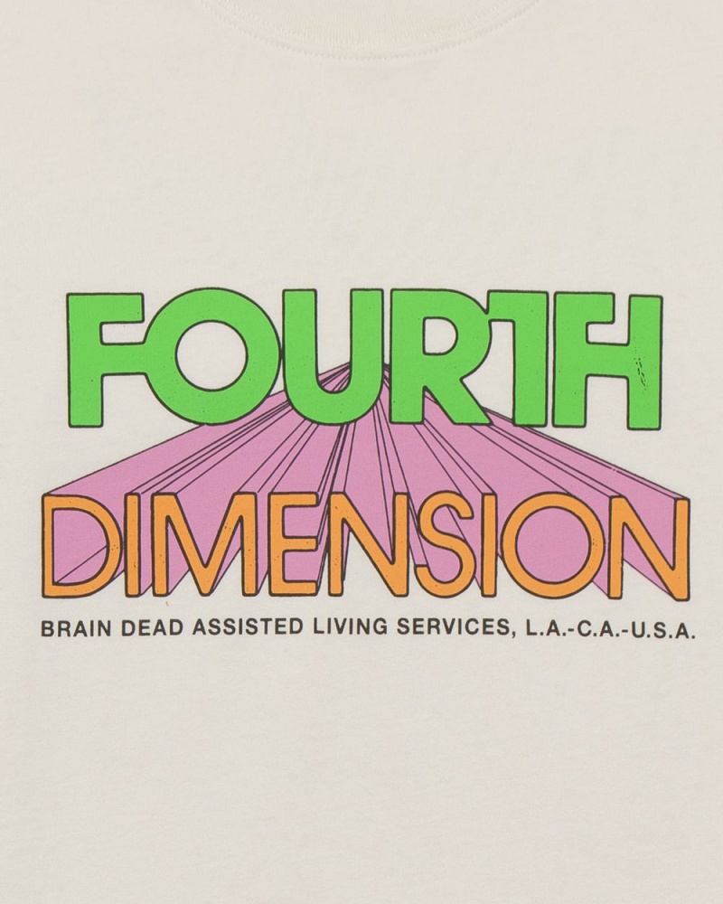 Beige Brain Dead Fourth Dimension T-Shirt | USA IEUR05493