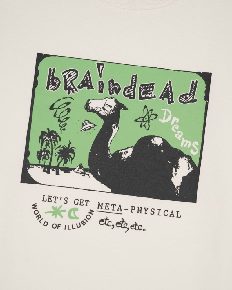 Beige Brain Dead Meta-Physical T-Shirt | USA DZLR19806