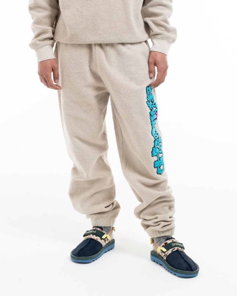 Beige Brain Dead Slime Reverse Fleece Sweat Pant | USA LUCJ27489