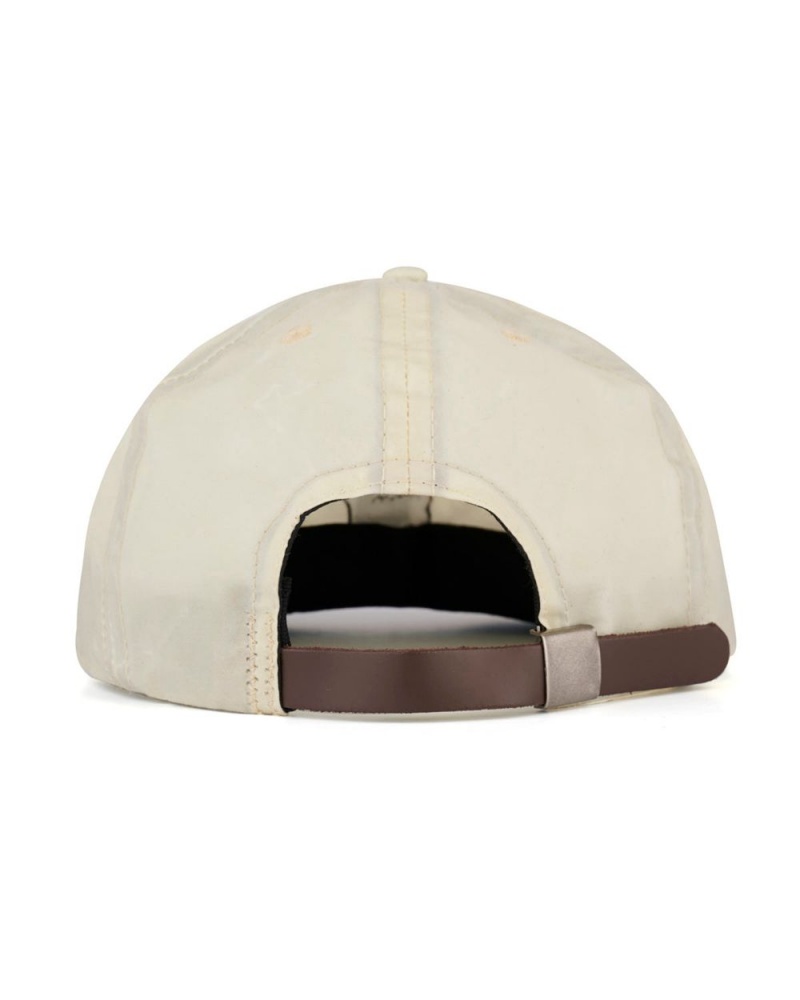 Beige Brain Dead Waxed Logo Head Cap | USA PGCZ13865