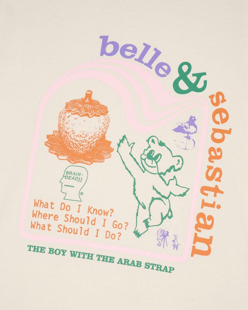 Beige Brain Dead X Belle & Sebastian Boy With The Arab Strap T-Shirt | USA LTAI56129