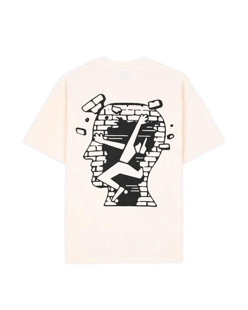 Beige Brain Dead X Flippers Roller Factory T-Shirt | USA VJTM57324