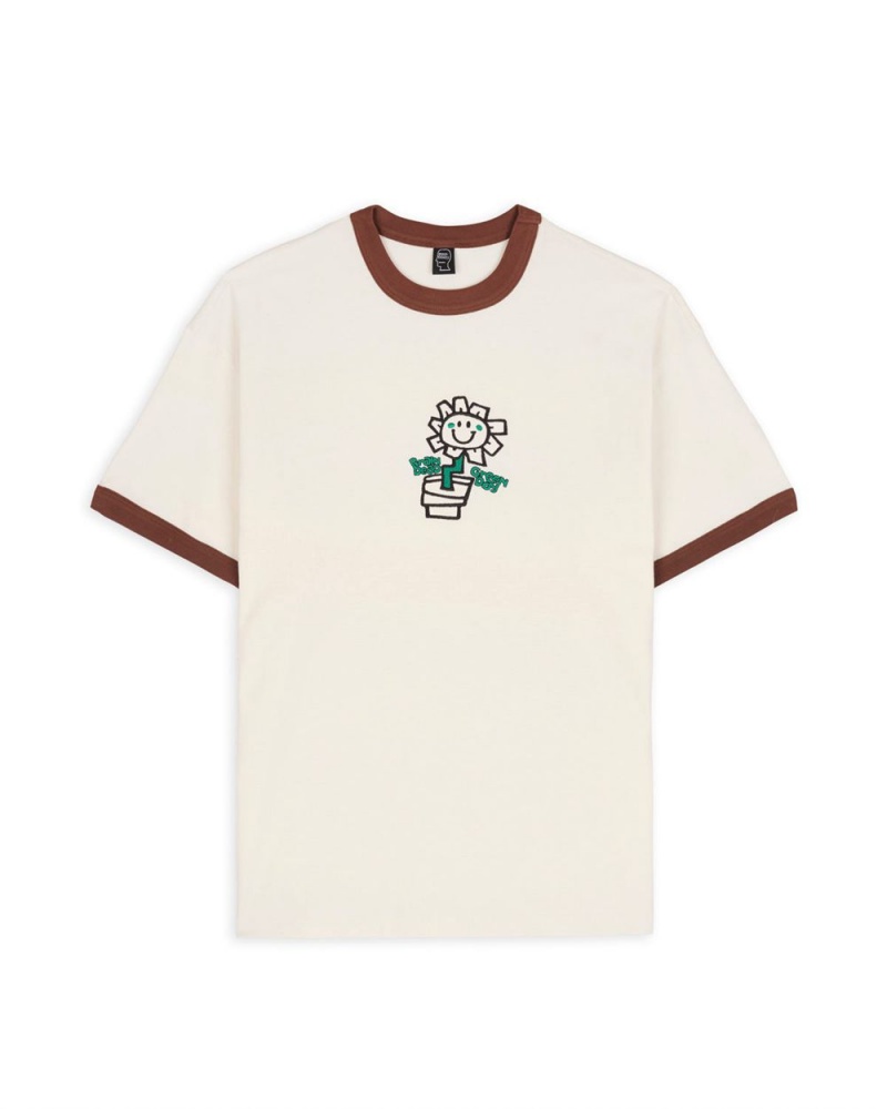 Beige Brain Dead X Green Day Flower Pot Ringer Tee T-Shirt | USA CIBV81754