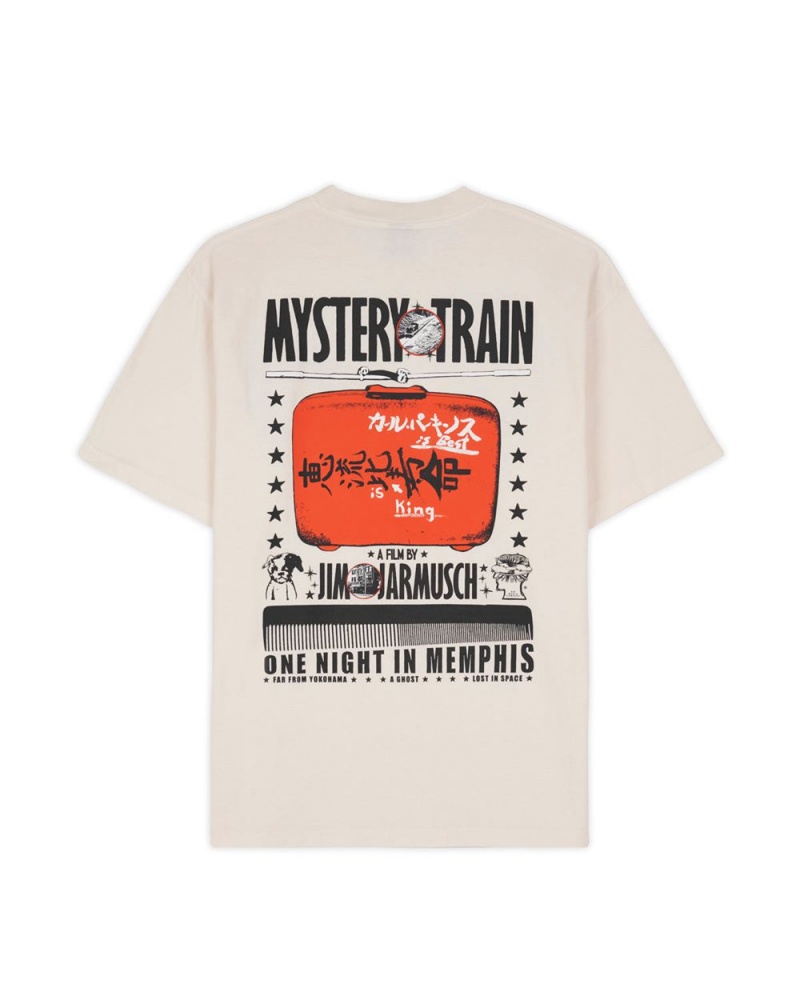 Beige Brain Dead X Jim Jarmusch Mystery Train T-Shirt | USA TSCV16730