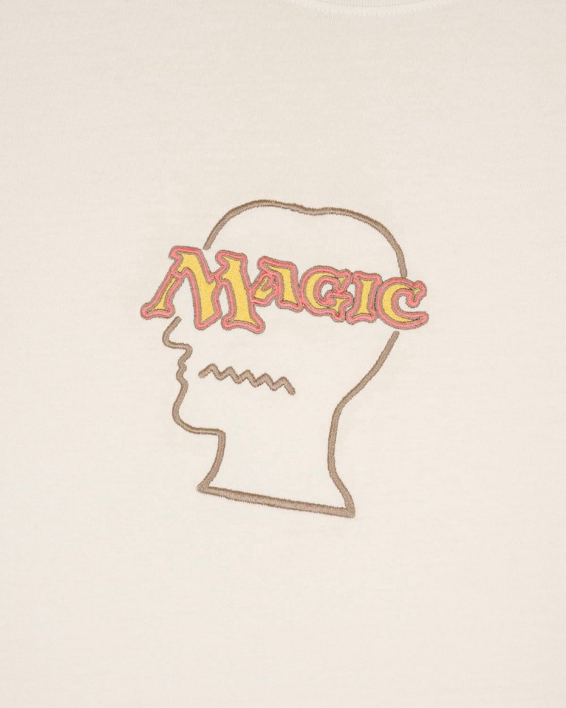 Beige Brain Dead X Magic: The Gathering Logo Lock T-Shirt | USA JEZN09618