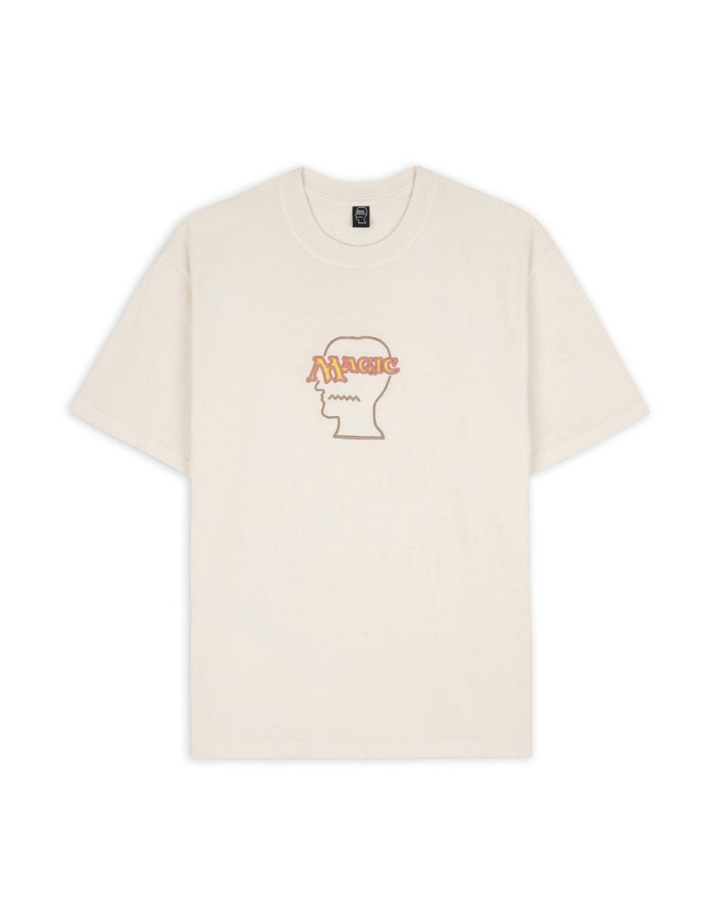 Beige Brain Dead X Magic: The Gathering Logo Lock T-Shirt | USA JEZN09618