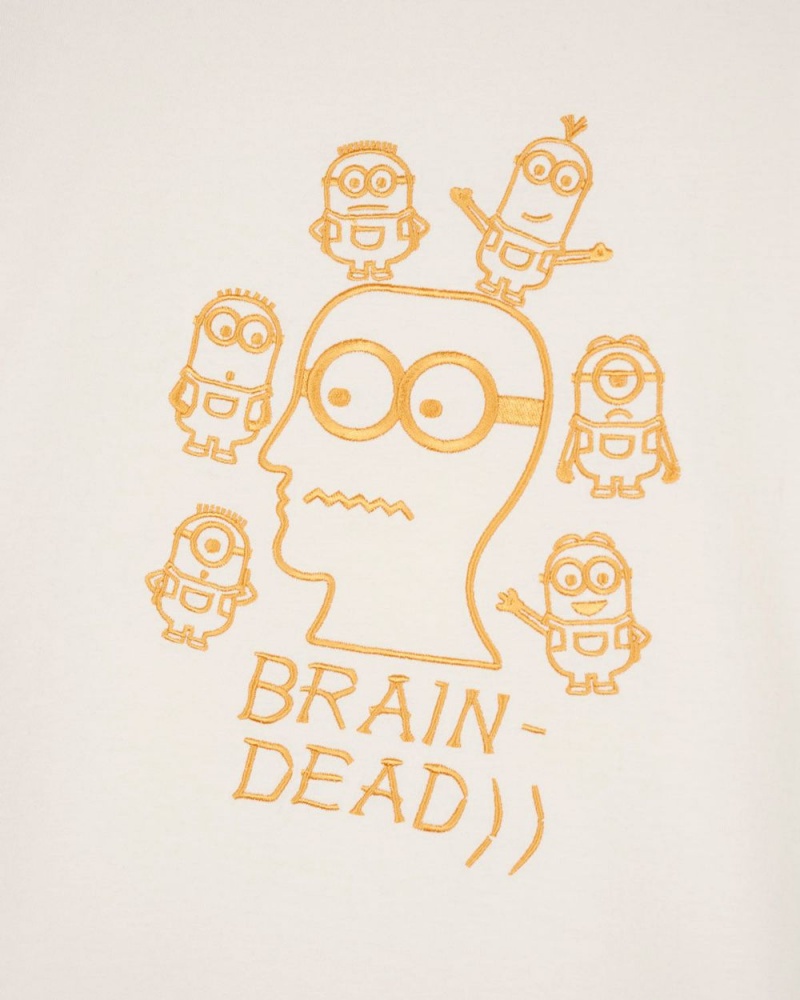 Beige Brain Dead X Minions Short Sleeve Ringer T-Shirt | USA KMPU79021