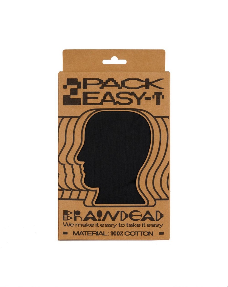 Black Brain Dead 2 Pack Easy T-Shirt | USA LDOH78593