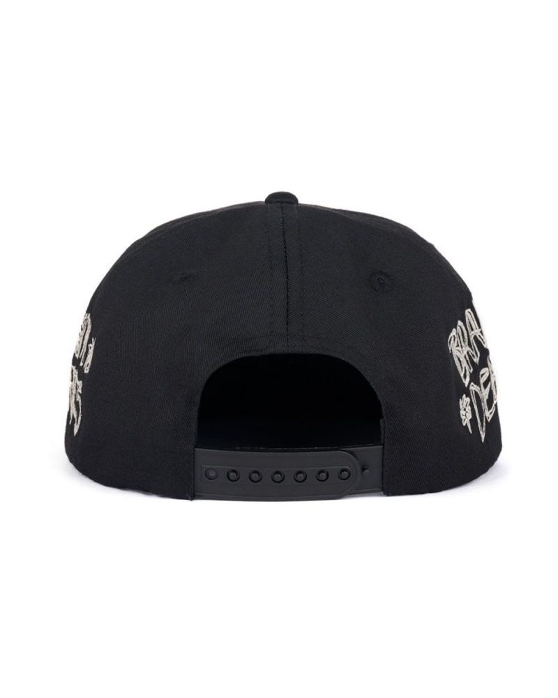 Black Brain Dead 4 Dot Logo Cap | USA CJFI91736