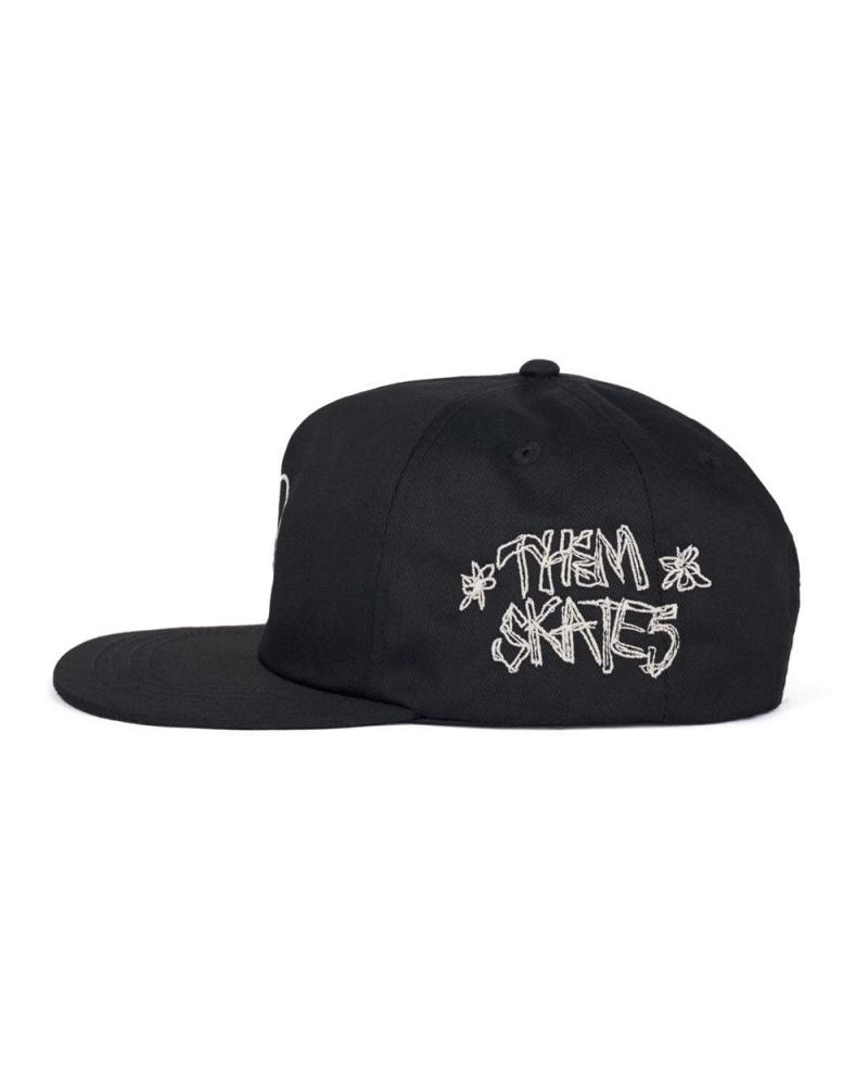 Black Brain Dead 4 Dot Logo Cap | USA CJFI91736