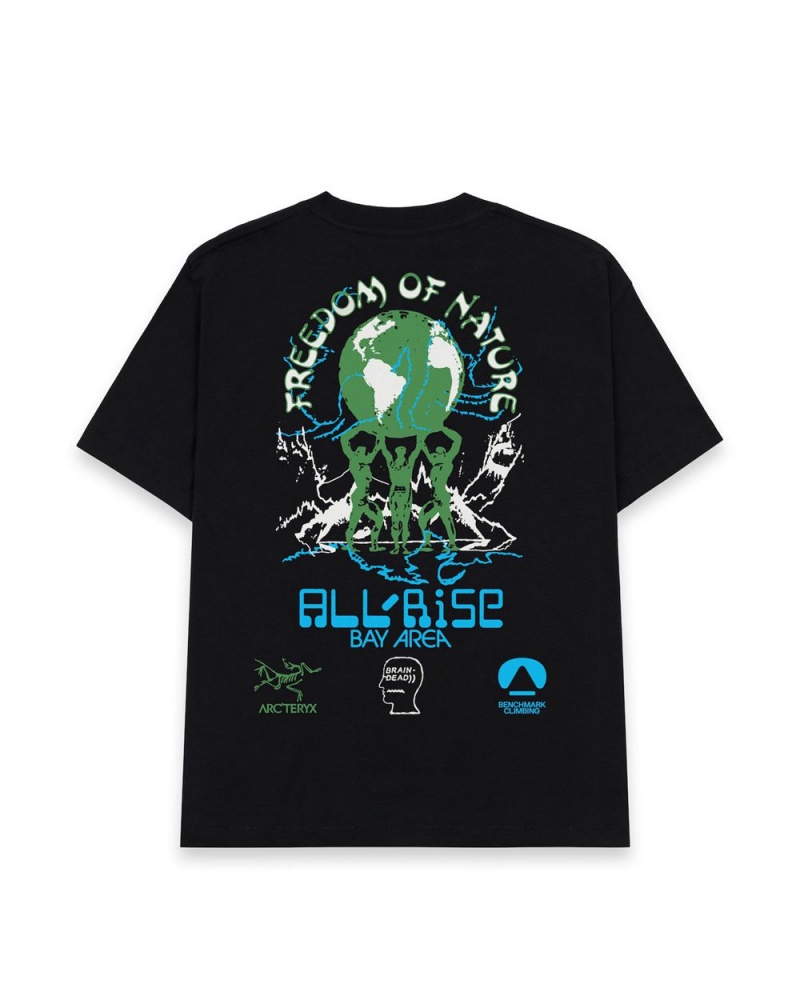 Black Brain Dead All Rise Freedom Of Nature T-Shirt | USA YUWG50874