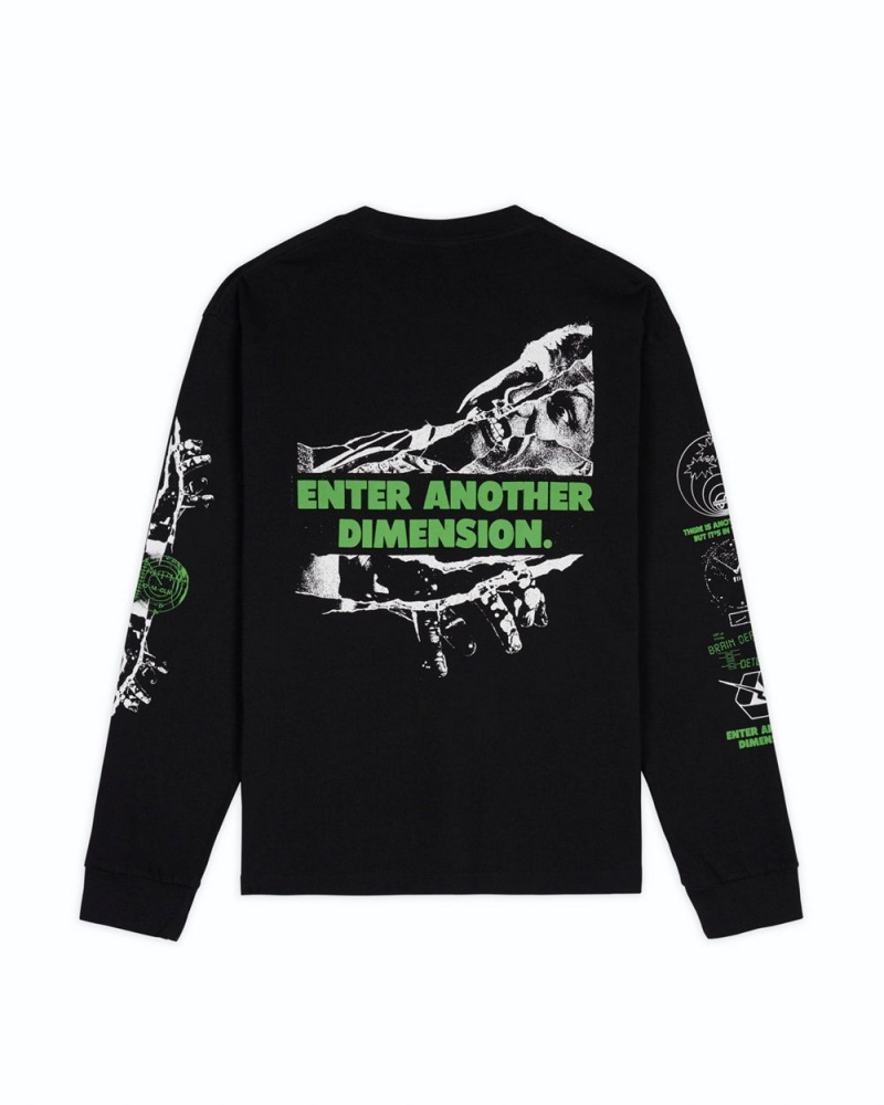 Black Brain Dead Alternate Dimension Long Sleeve T-Shirt | USA KAWE06518