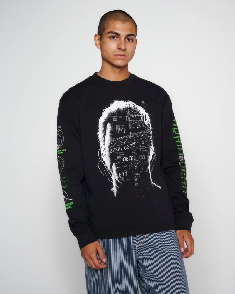 Black Brain Dead Alternate Dimension Long Sleeve T-Shirt | USA KAWE06518