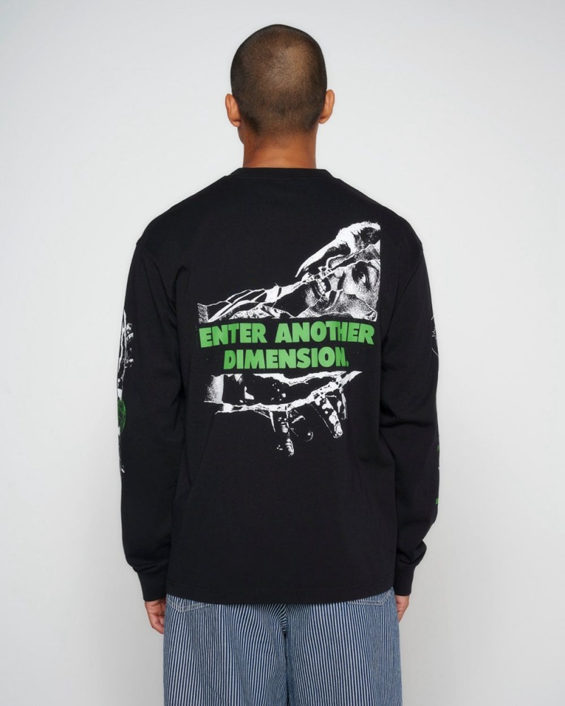 Black Brain Dead Alternate Dimension Long Sleeve T-Shirt | USA KAWE06518