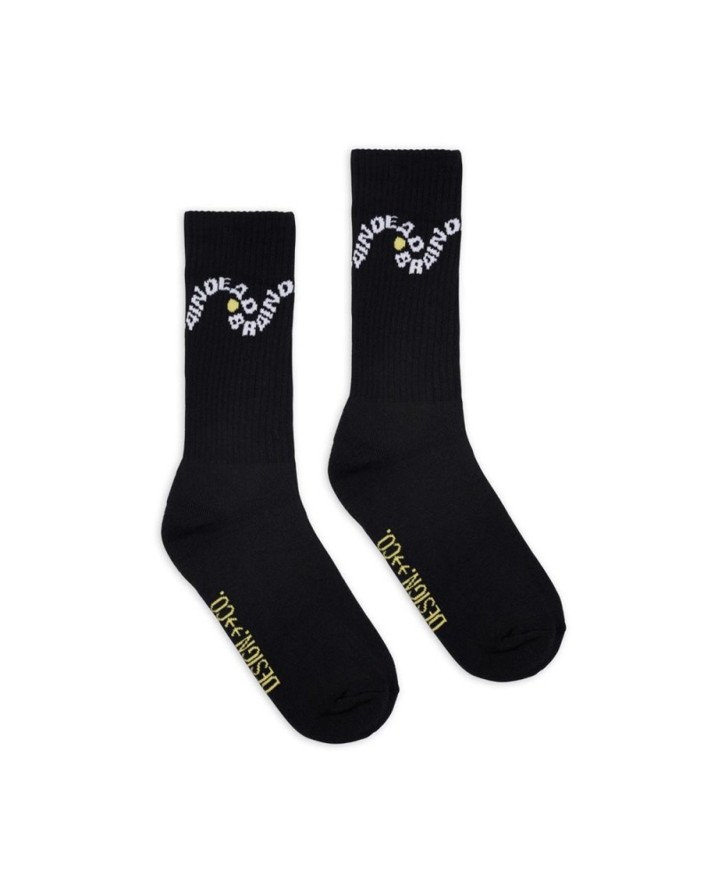 Black Brain Dead Bd Waves Socks | USA HNXL73546