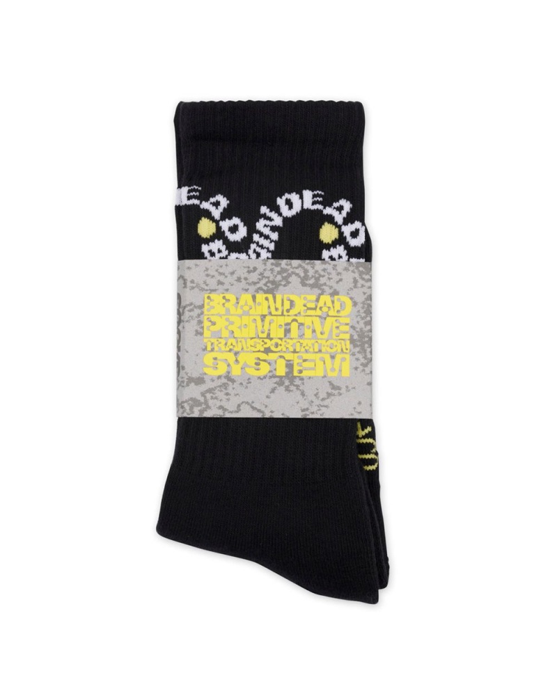 Black Brain Dead Bd Waves Socks | USA HNXL73546