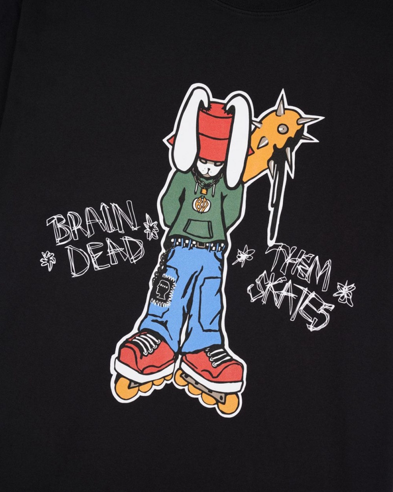 Black Brain Dead Blade Smacker T-Shirt | USA WPUF28154