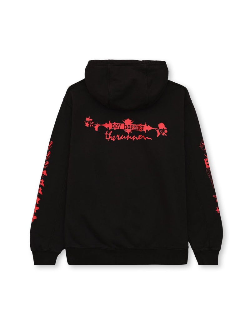 Black Brain Dead Boy Harsher Hoodie | USA MPTB07923