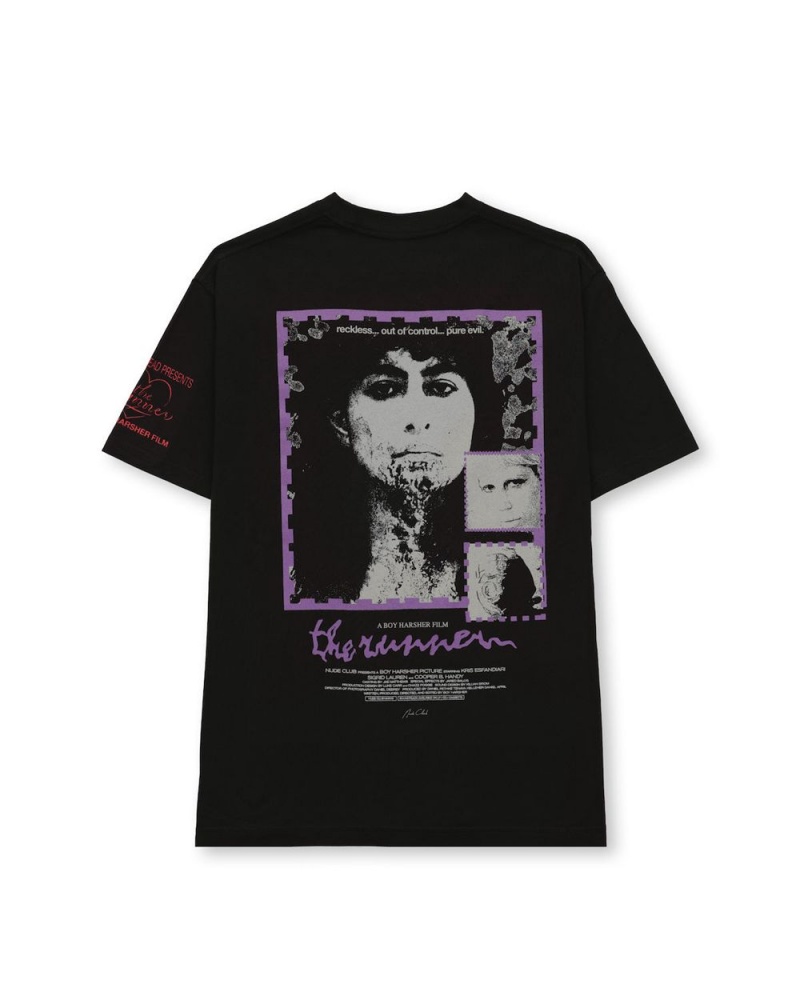 Black Brain Dead Boy Harsher T-Shirt | USA AGFE14830