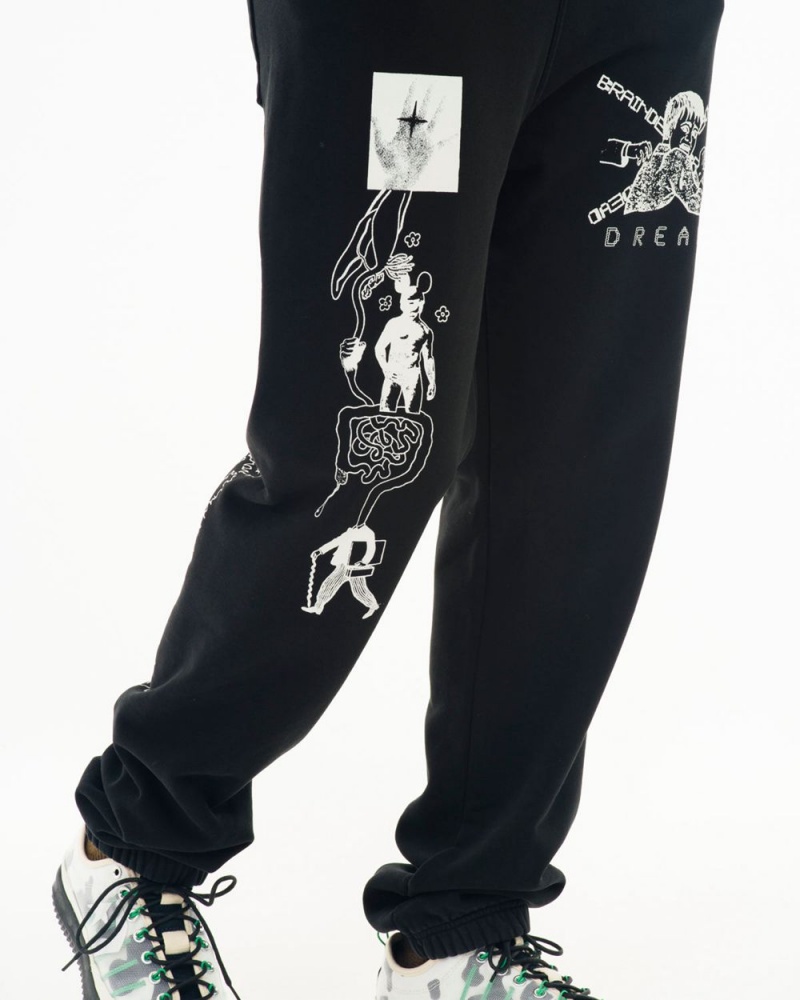 Black Brain Dead Braindead Dreams Sweat Pant | USA EAHL60921