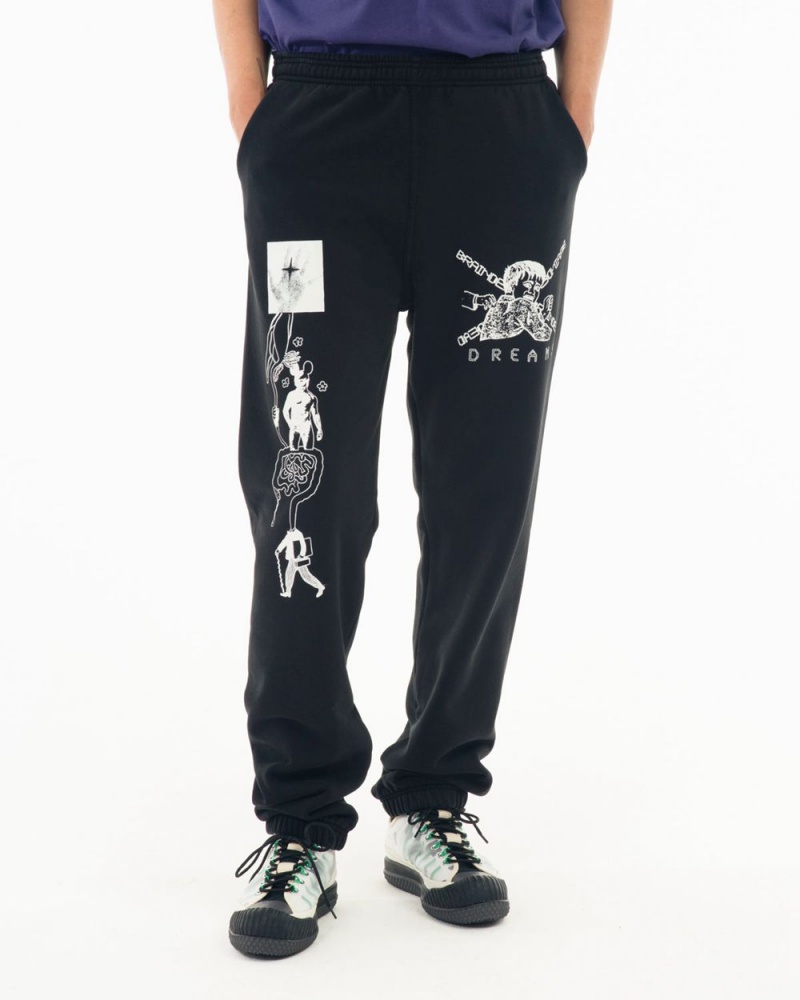 Black Brain Dead Braindead Dreams Sweat Pant | USA EAHL60921