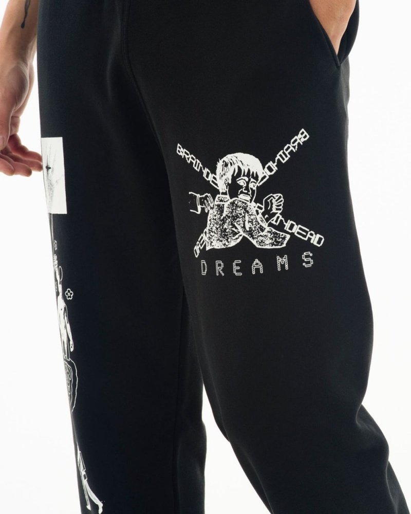 Black Brain Dead Braindead Dreams Sweat Pant | USA EAHL60921