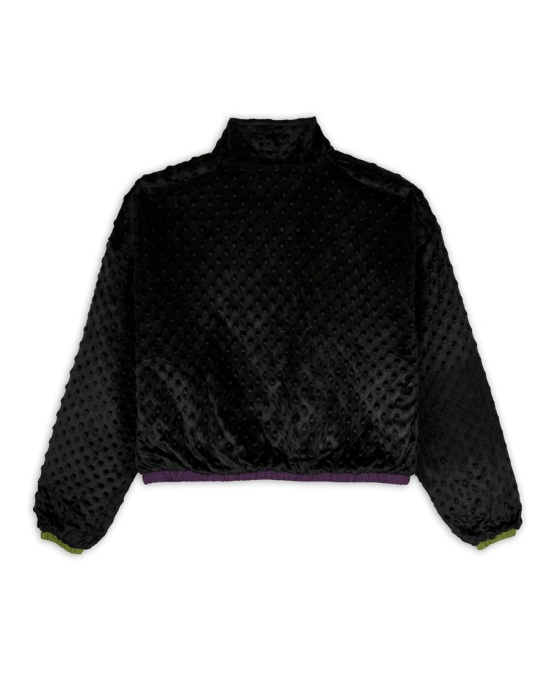 Black Brain Dead Bubble Fur Mock Neck Jacket | USA TJVI18976