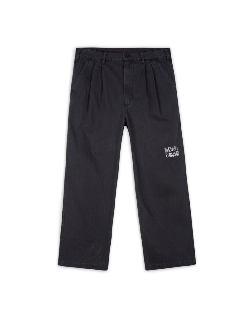 Black Brain Dead Connections Herringbone Pant | USA OTRS15237