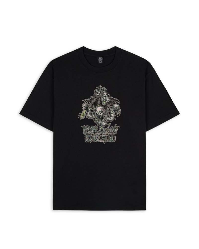 Black Brain Dead Creature Commando T-Shirt | USA YNRM83904