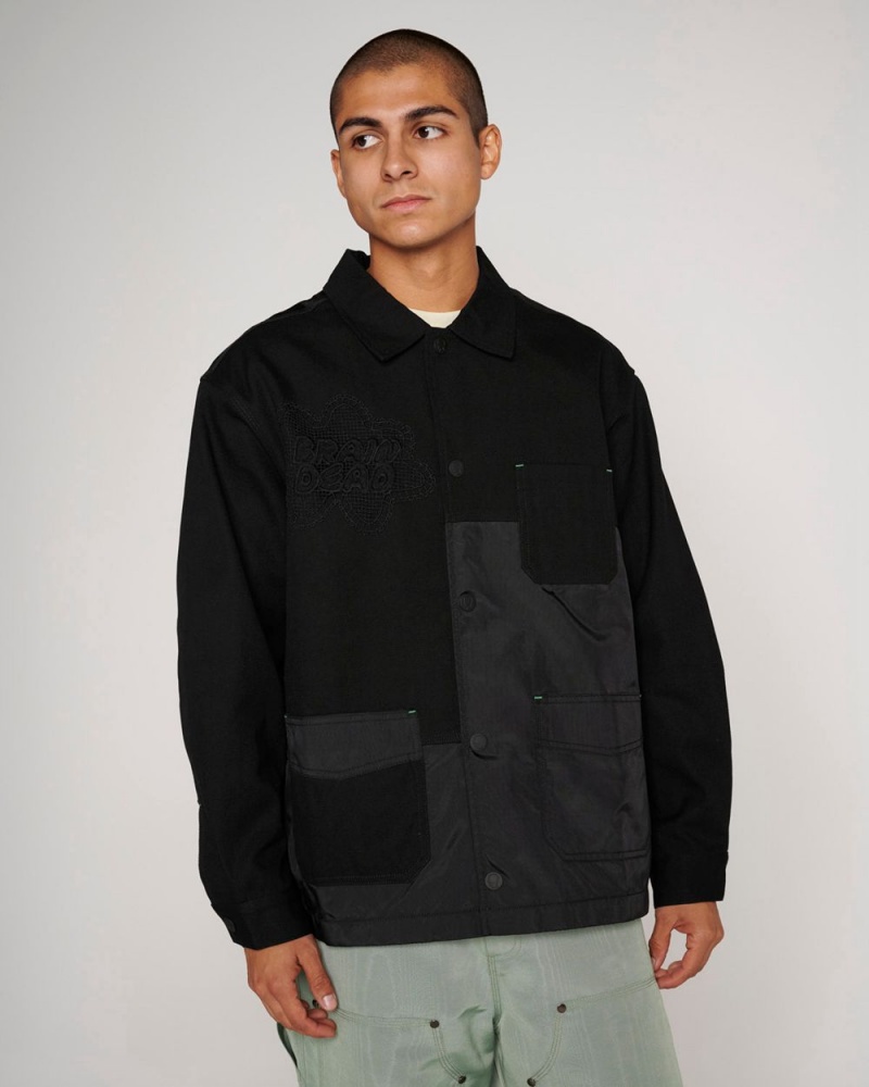 Black Brain Dead Doily Chore Jacket | USA WTQD25087