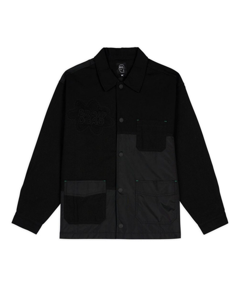 Black Brain Dead Doily Chore Jacket | USA WTQD25087