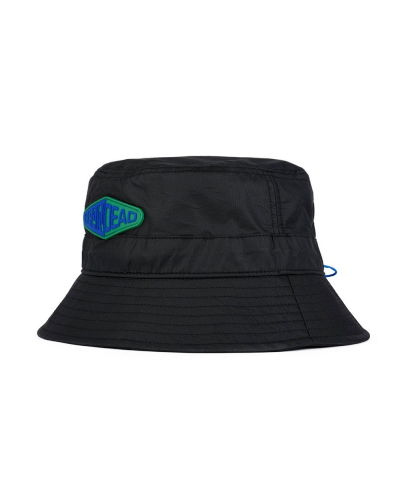 Black Brain Dead Fisheye Cinch Bucket Hat | USA KEIA98523