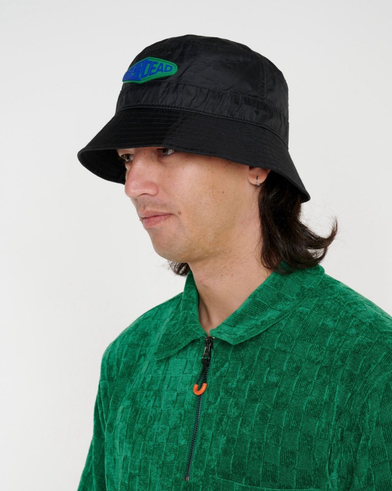 Black Brain Dead Fisheye Cinch Bucket Hat | USA KEIA98523