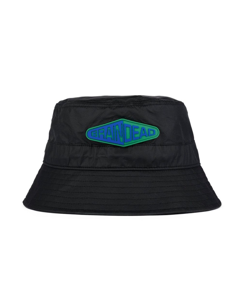 Black Brain Dead Fisheye Cinch Bucket Hat | USA KEIA98523