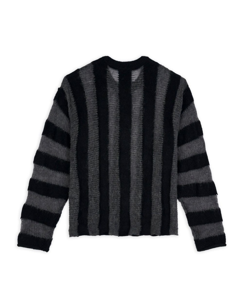 Black Brain Dead Fuzzy Threadbare Sweater | USA QULP73281