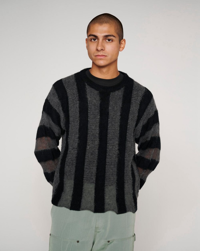 Black Brain Dead Fuzzy Threadbare Sweater | USA QULP73281