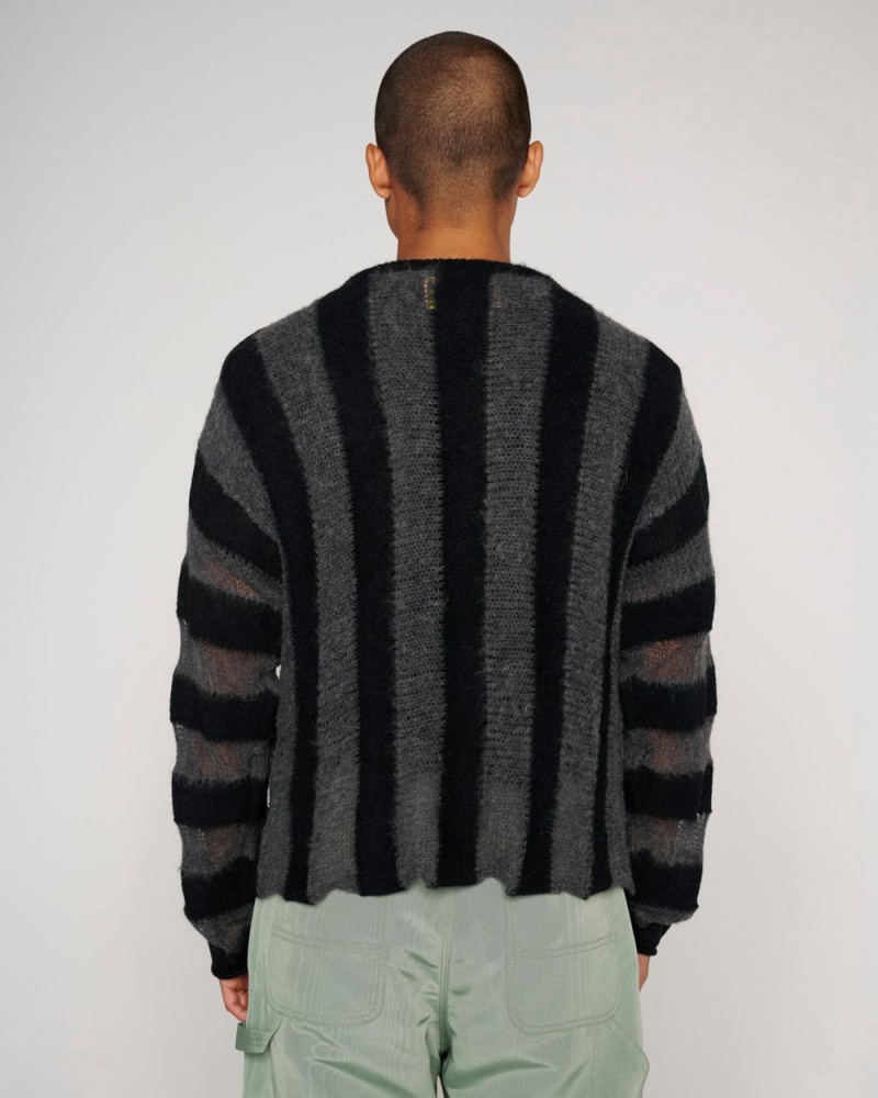 Black Brain Dead Fuzzy Threadbare Sweater | USA QULP73281