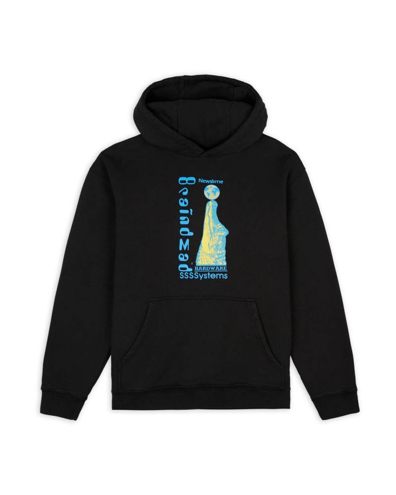 Black Brain Dead Hardware Systems Sweatshirt Hoodie | USA XULE62019