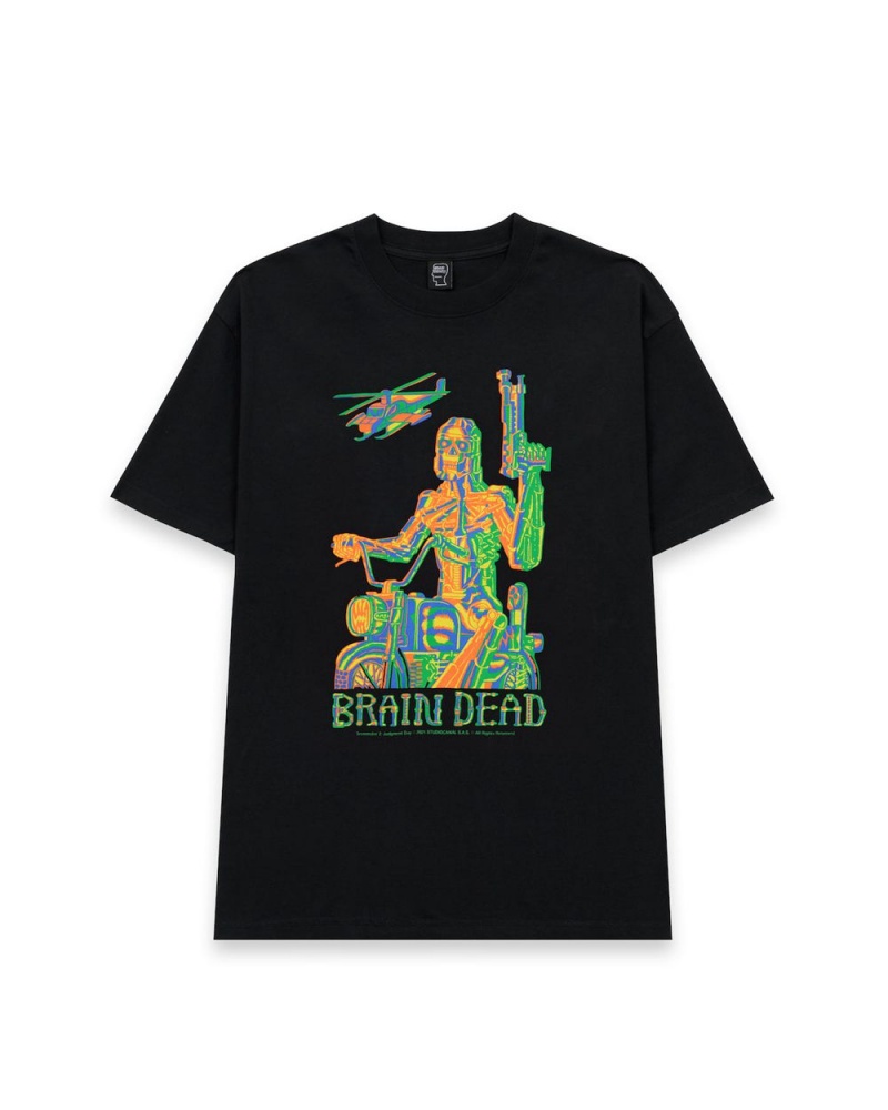 Black Brain Dead Hoggin Terminator T-Shirt | USA RYNO42108