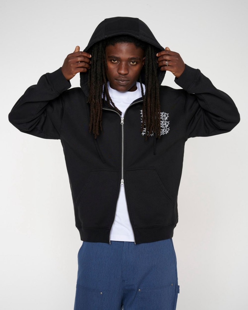 Black Brain Dead Jiblets Zip Up Sweatshirt Hoodie | USA UQXO20685